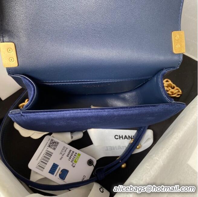 Promotional SMALL BOY CHANEL MESSENGER BAG AS3350 Navy Blue