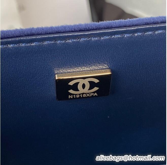 Promotional SMALL BOY CHANEL MESSENGER BAG AS3350 Navy Blue