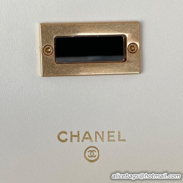 Promotional CHANEL CLASSIC WALLET ON CHAIN AP1764 Calfskin & Gold-Tone Metal AP1764 white