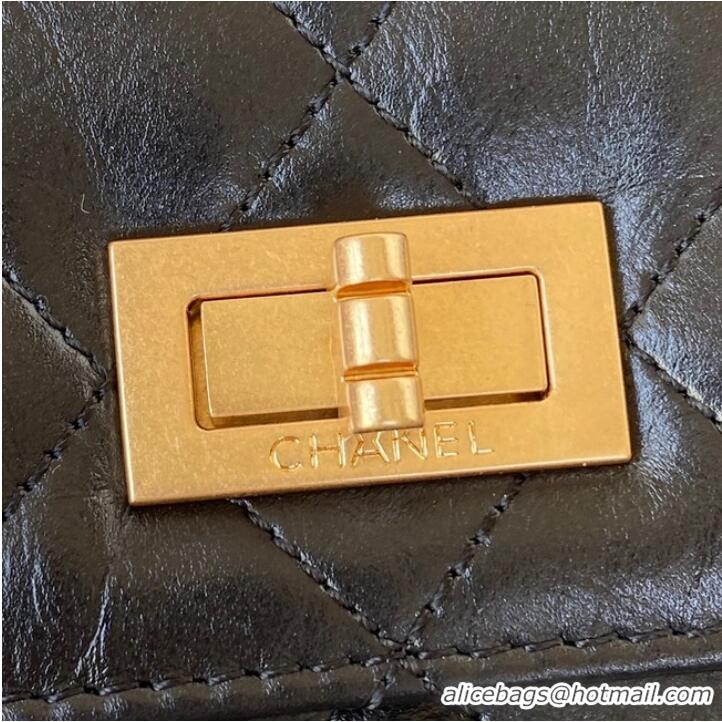 Super Quality CHANEL CLASSIC WALLET ON CHAIN AP1764 Calfskin & Gold-Tone Metal AP1764 black