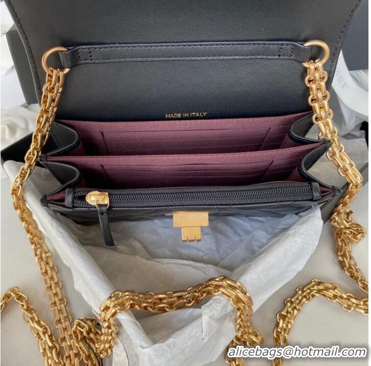 Super Quality CHANEL CLASSIC WALLET ON CHAIN AP1764 Calfskin & Gold-Tone Metal AP1764 black