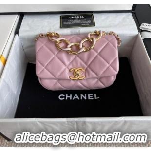 Good Taste Chanel FLAP BAG Lambskin & Gold-Tone Metal AS3375 pink