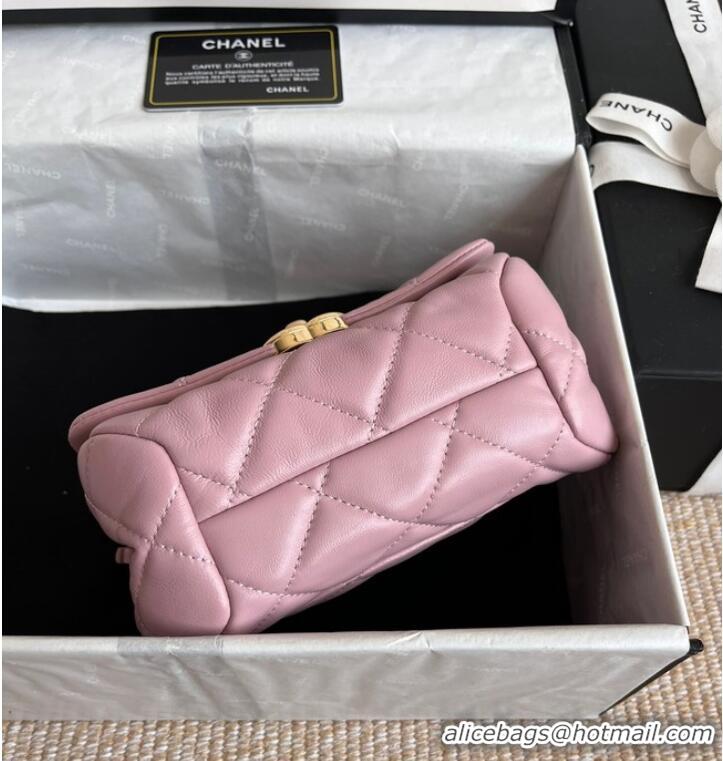 Good Taste Chanel FLAP BAG Lambskin & Gold-Tone Metal AS3375 pink