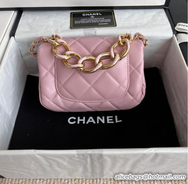 Good Taste Chanel FLAP BAG Lambskin & Gold-Tone Metal AS3375 pink