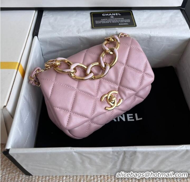 Good Taste Chanel FLAP BAG Lambskin & Gold-Tone Metal AS3375 pink