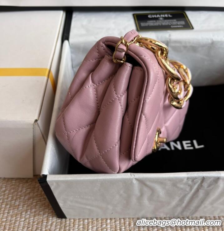 Good Taste Chanel FLAP BAG Lambskin & Gold-Tone Metal AS3375 pink