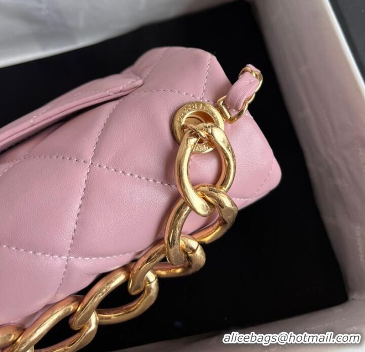 Good Taste Chanel FLAP BAG Lambskin & Gold-Tone Metal AS3375 pink