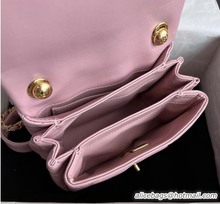 Good Taste Chanel FLAP BAG Lambskin & Gold-Tone Metal AS3375 pink