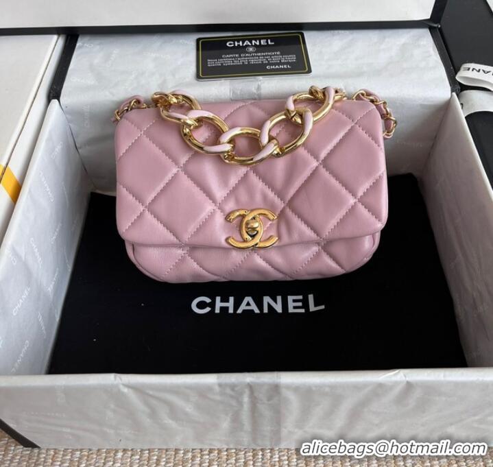 Good Taste Chanel FLAP BAG Lambskin & Gold-Tone Metal AS3375 pink