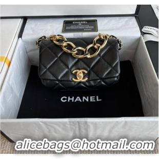 Classic Grade Chanel FLAP BAG Lambskin & Gold-Tone Metal AS3375 black