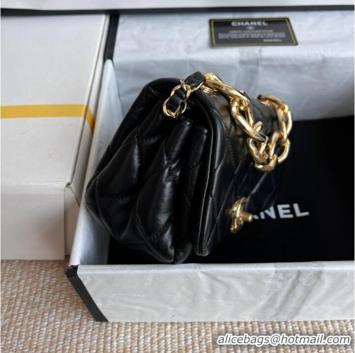 Classic Grade Chanel FLAP BAG Lambskin & Gold-Tone Metal AS3375 black