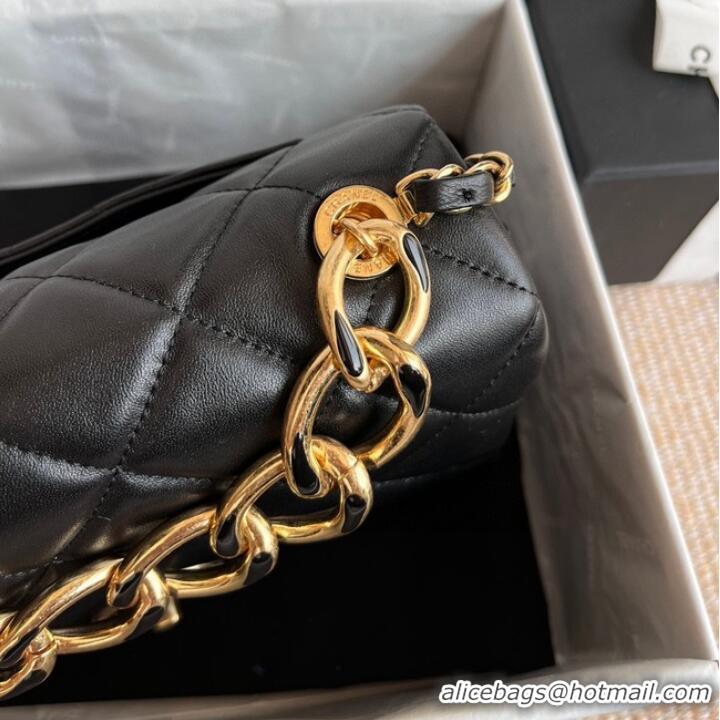 Classic Grade Chanel FLAP BAG Lambskin & Gold-Tone Metal AS3375 black