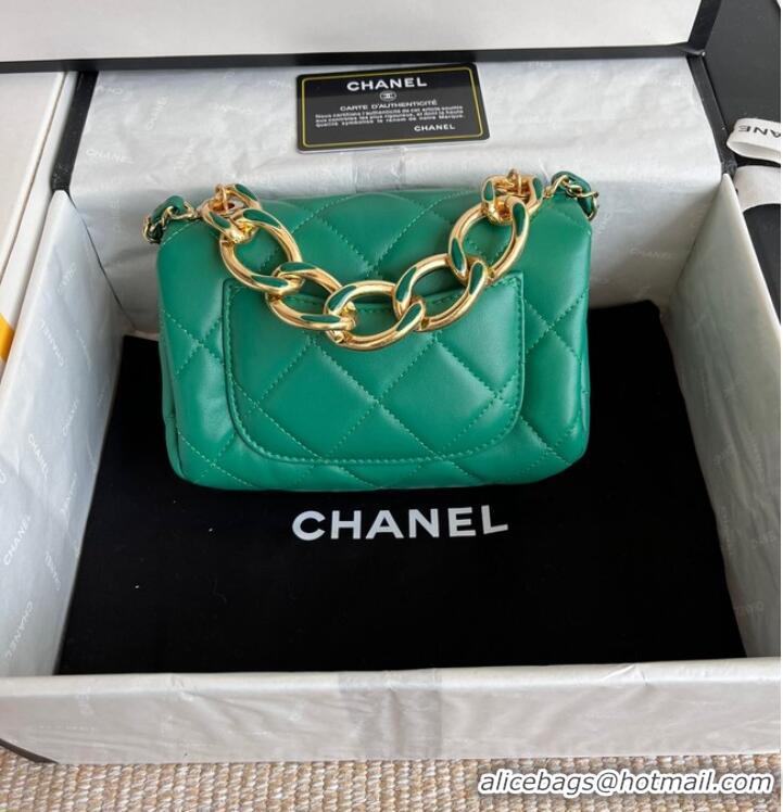 Good Product Chanel FLAP BAG Lambskin & Gold-Tone Metal AS3375 green