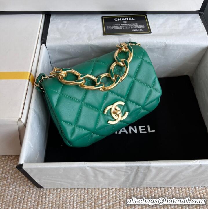 Good Product Chanel FLAP BAG Lambskin & Gold-Tone Metal AS3375 green