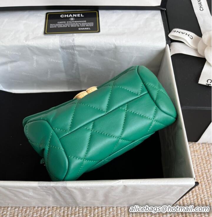 Good Product Chanel FLAP BAG Lambskin & Gold-Tone Metal AS3375 green