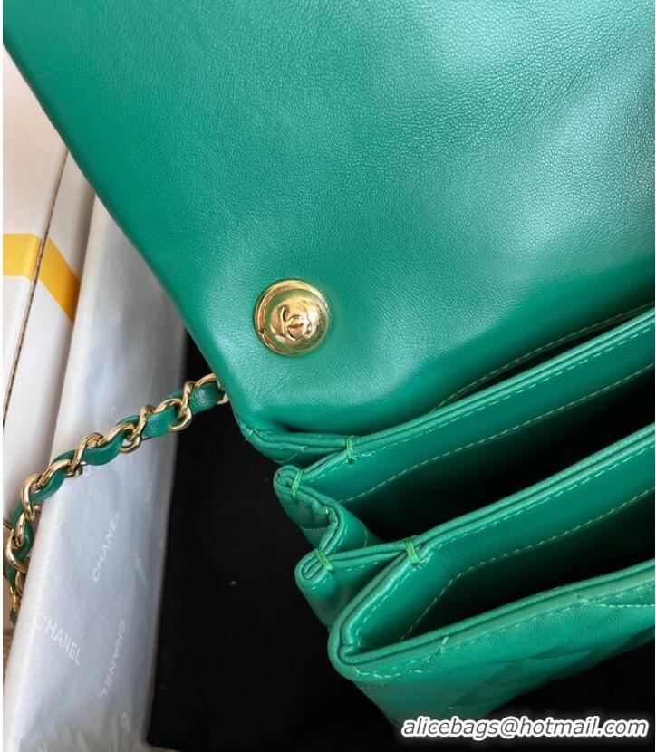 Good Product Chanel FLAP BAG Lambskin & Gold-Tone Metal AS3375 green