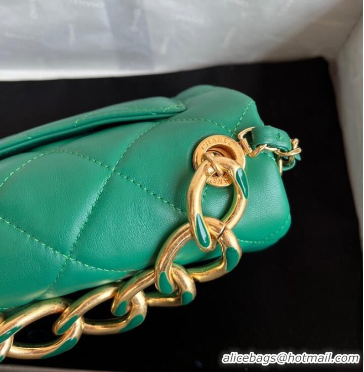 Good Product Chanel FLAP BAG Lambskin & Gold-Tone Metal AS3375 green