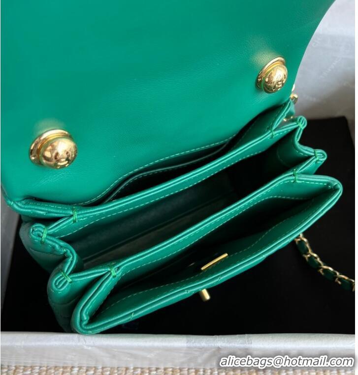 Good Product Chanel FLAP BAG Lambskin & Gold-Tone Metal AS3375 green