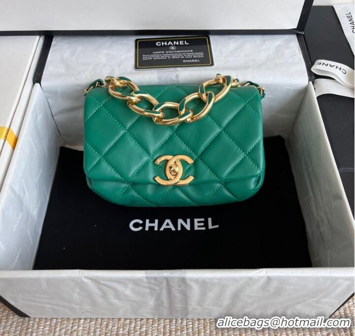 Good Product Chanel FLAP BAG Lambskin & Gold-Tone Metal AS3375 green