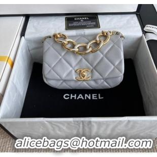 Buy Fashionable Chanel FLAP BAG Lambskin & Gold-Tone Metal AS3375 gray