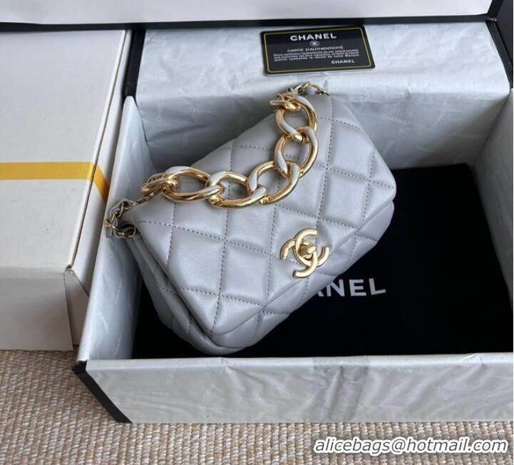 Buy Fashionable Chanel FLAP BAG Lambskin & Gold-Tone Metal AS3375 gray