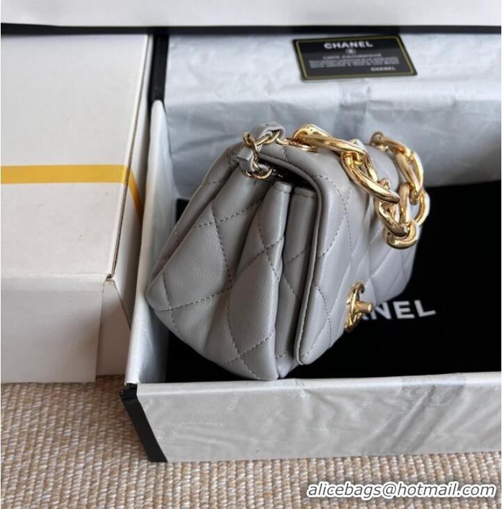 Buy Fashionable Chanel FLAP BAG Lambskin & Gold-Tone Metal AS3375 gray