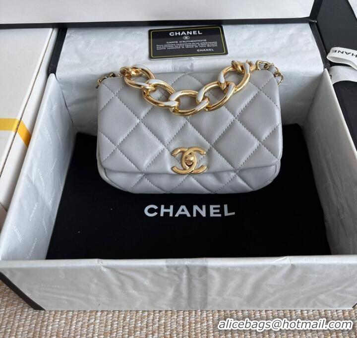 Buy Fashionable Chanel FLAP BAG Lambskin & Gold-Tone Metal AS3375 gray