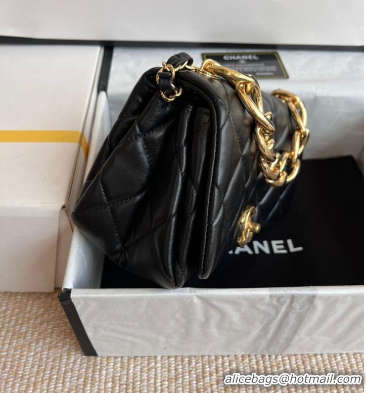 Super Quality Chanel FLAP BAG Lambskin & Gold-Tone Metal AS3366 black