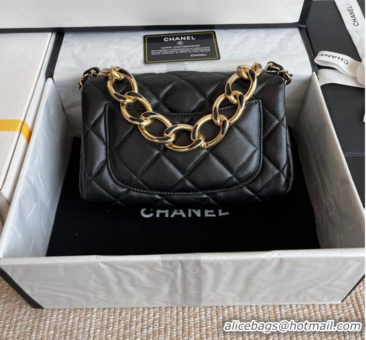 Super Quality Chanel FLAP BAG Lambskin & Gold-Tone Metal AS3366 black