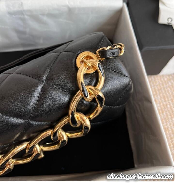 Super Quality Chanel FLAP BAG Lambskin & Gold-Tone Metal AS3366 black