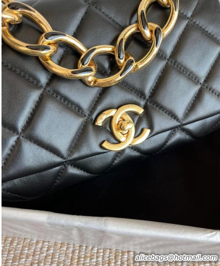 Super Quality Chanel FLAP BAG Lambskin & Gold-Tone Metal AS3366 black