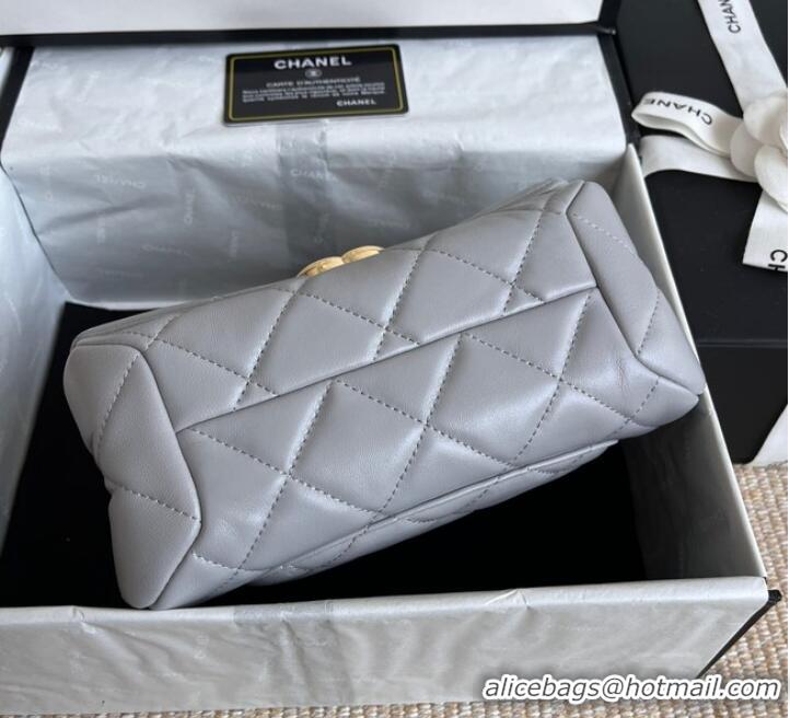 Top Quality Chanel FLAP BAG Lambskin & Gold-Tone Metal AS3366 gray