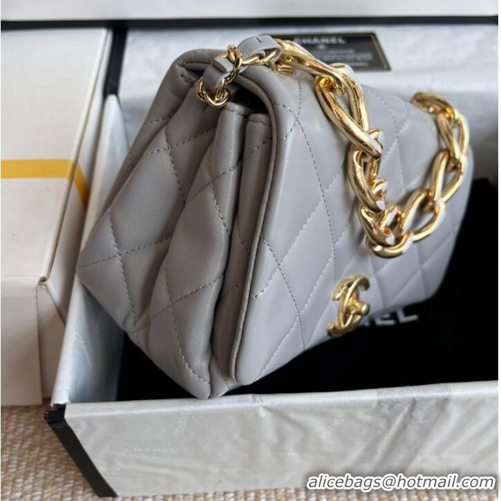 Top Quality Chanel FLAP BAG Lambskin & Gold-Tone Metal AS3366 gray