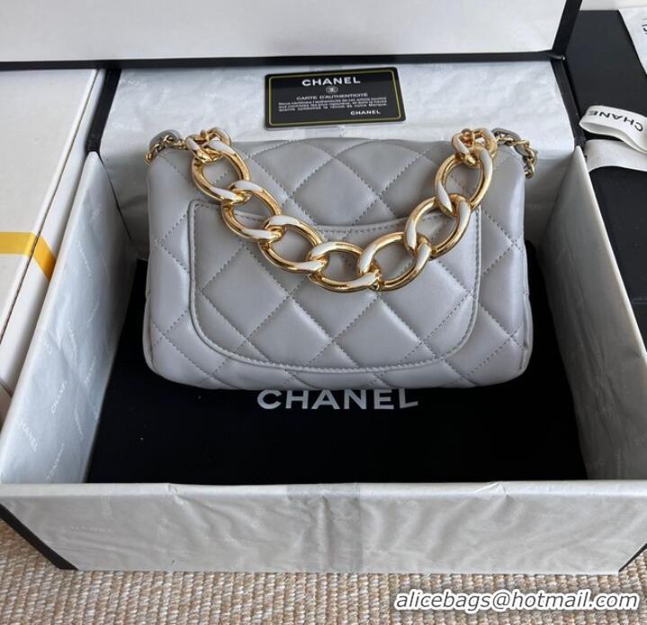 Top Quality Chanel FLAP BAG Lambskin & Gold-Tone Metal AS3366 gray