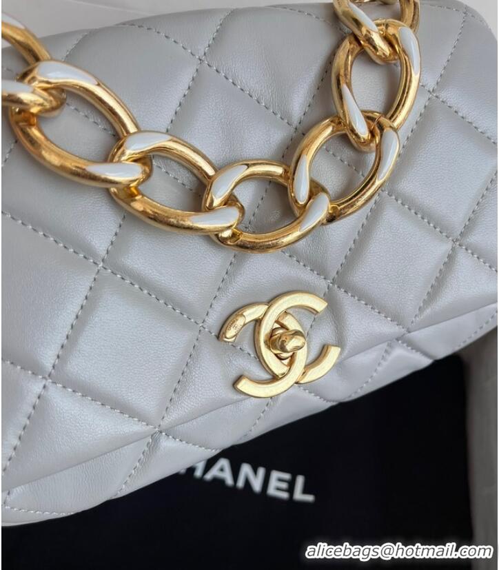 Top Quality Chanel FLAP BAG Lambskin & Gold-Tone Metal AS3366 gray