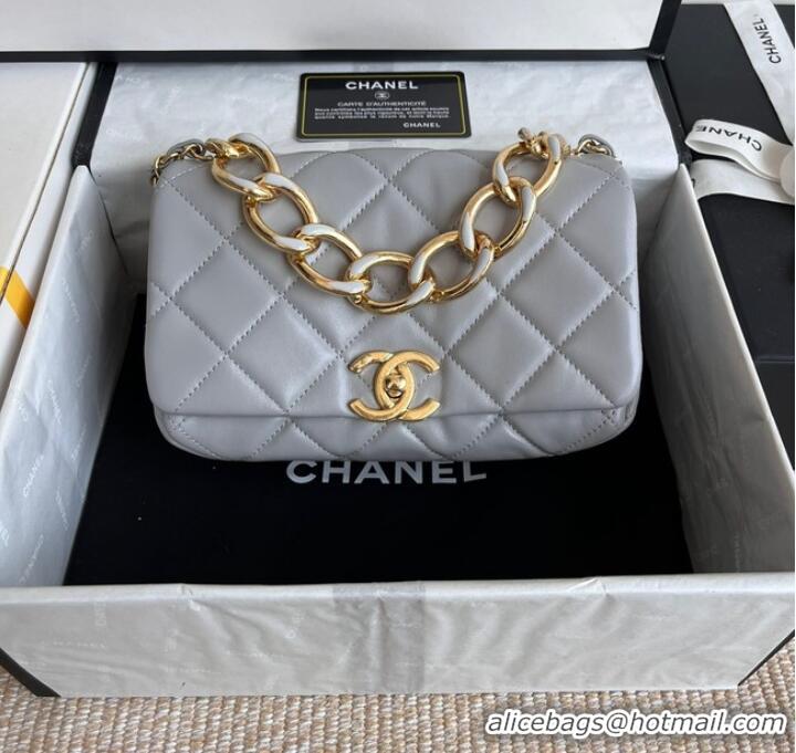 Top Quality Chanel FLAP BAG Lambskin & Gold-Tone Metal AS3366 gray