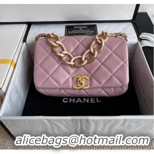 Pretty Style Chanel FLAP BAG Lambskin & Gold-Tone Metal AS3366 pink