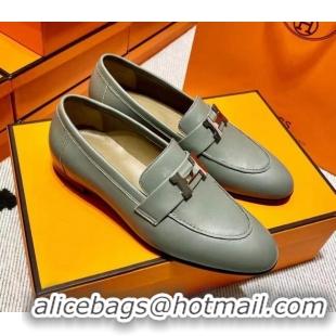 Purchase Hermes Pairs Loafer in Calfskin Grey 0611059