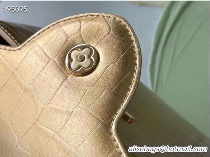 Good Product Louis Vuitton crocodile skin CAPUCINES BB M48865 gold