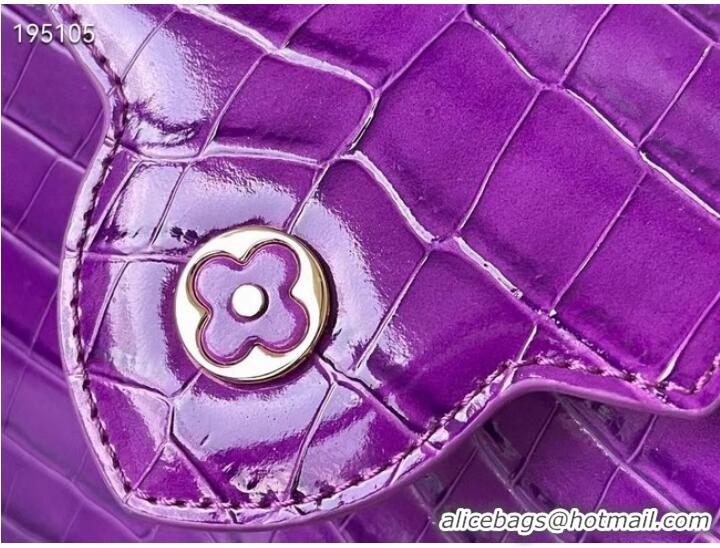 Cheapest Louis Vuitton crocodile skin CAPUCINES MINI M81190 purple