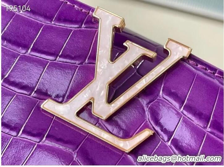 Cheapest Louis Vuitton crocodile skin CAPUCINES MINI M81190 purple