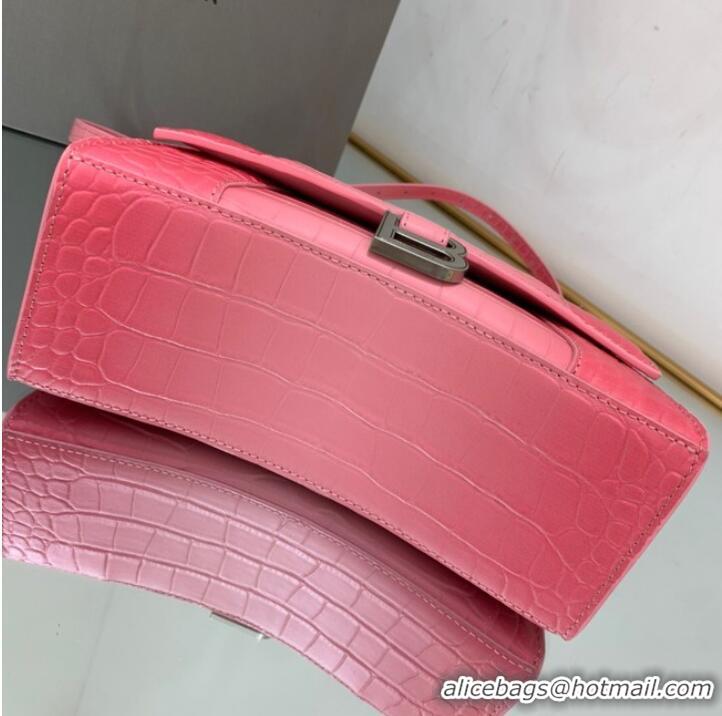 Top Quality Balenciaga HOURGLASS SMALL HANDBAG EMBOSSED CALFSKIN 59354 pink