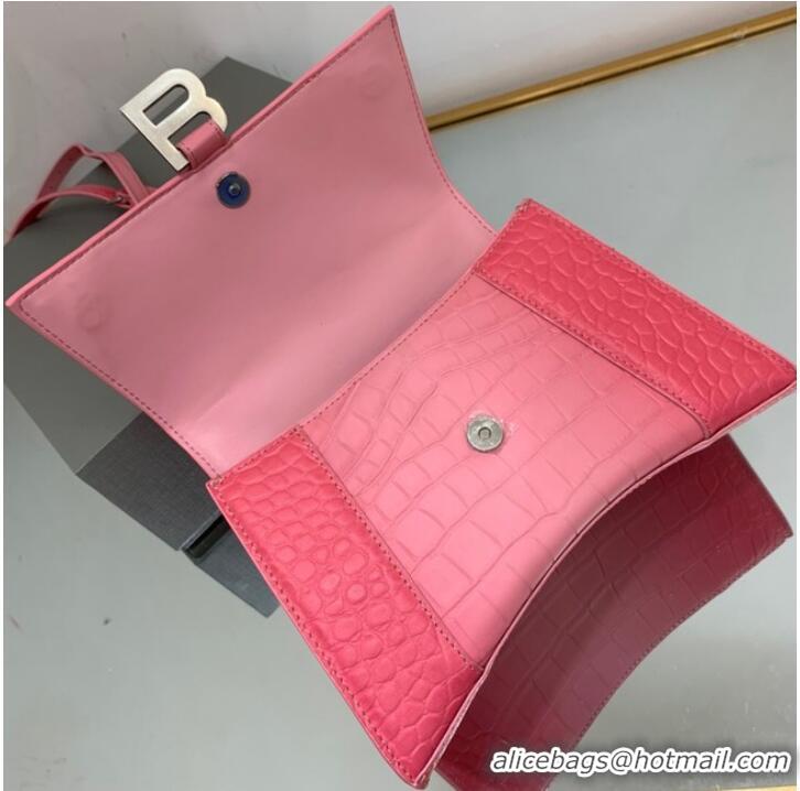 Top Quality Balenciaga HOURGLASS SMALL HANDBAG EMBOSSED CALFSKIN 59354 pink