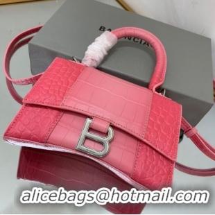 Reasonable Price Balenciaga HOURGLASS XS HANDBAG EMBOSSED CALFSKIN 59353 pink