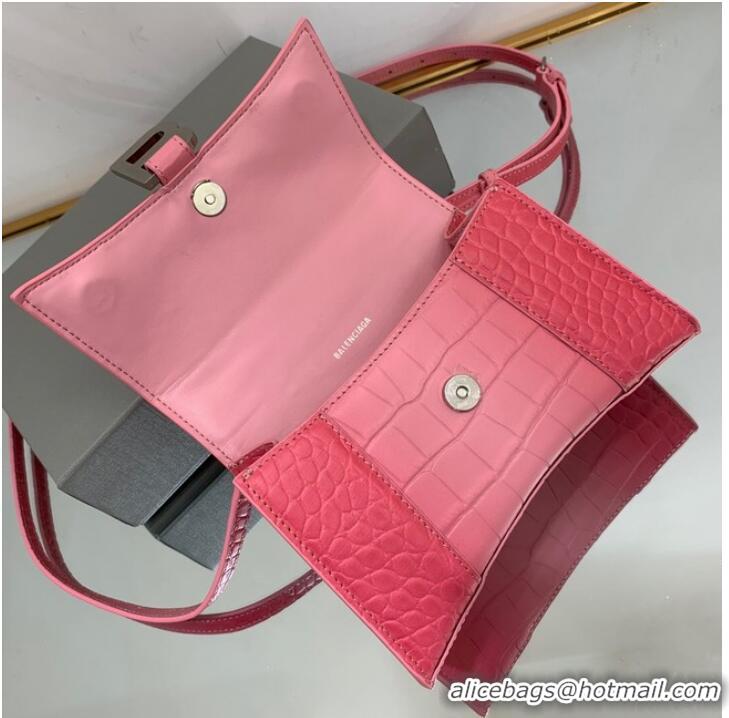 Reasonable Price Balenciaga HOURGLASS XS HANDBAG EMBOSSED CALFSKIN 59353 pink