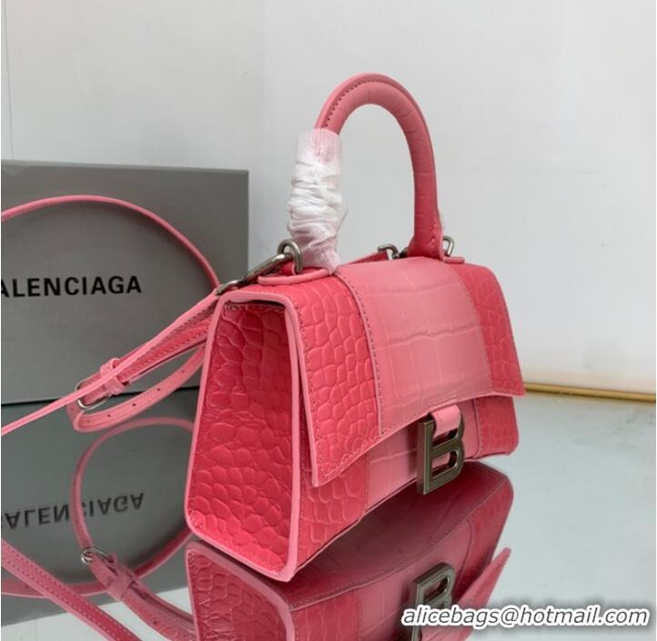 Reasonable Price Balenciaga HOURGLASS XS HANDBAG EMBOSSED CALFSKIN 59353 pink