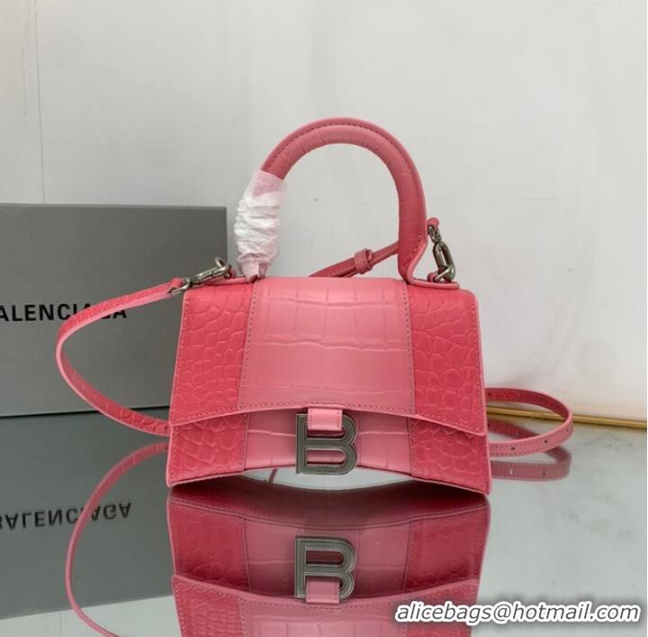 Reasonable Price Balenciaga HOURGLASS XS HANDBAG EMBOSSED CALFSKIN 59353 pink