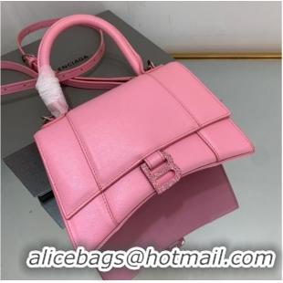 Good Looking Balenciaga HOURGLASS SMALL TOP HANDLE BAG 592834 PINK