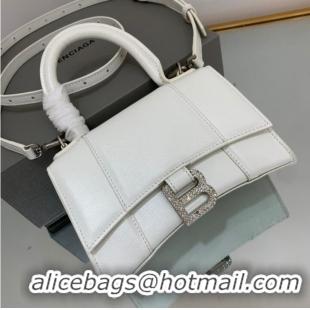 New Fashion Balenciaga HOURGLASS SMALL TOP HANDLE BAG 59353 WHITE