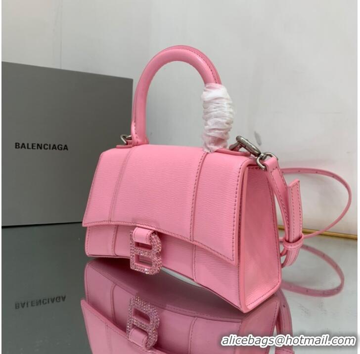 Top Quality Balenciaga HOURGLASS SMALL TOP HANDLE BAG 59353 pink